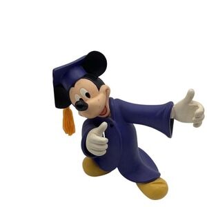 Disney Mickey Mouse Graduation Figurine Purple Cap & Gown 6"